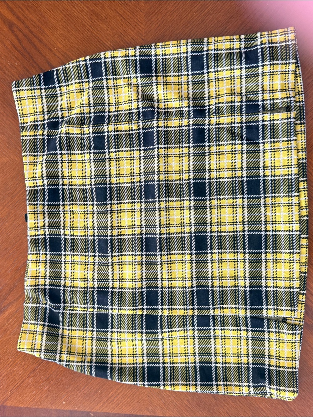 H&M Yellow and Black Plaid Mini Skirt
